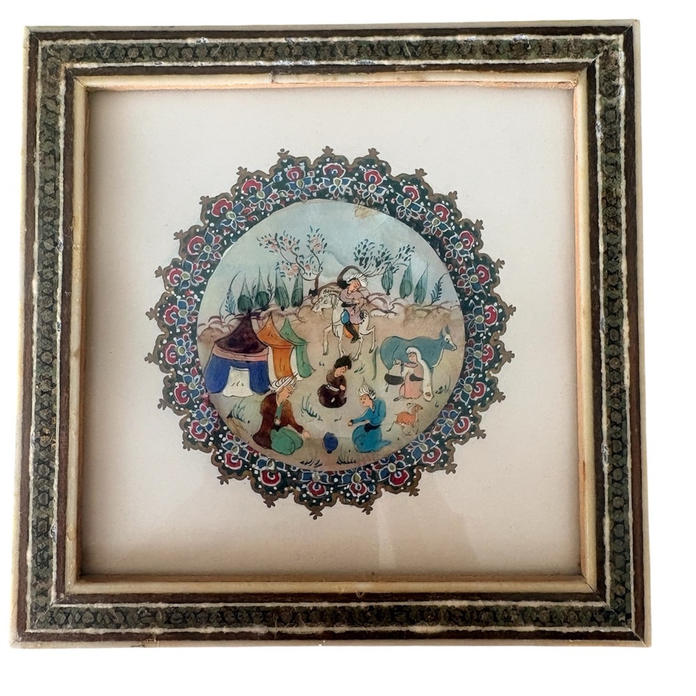 Framed Decorative Art with Intricate Design
